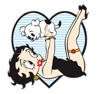 🐶 Betty Boop 만화, 강아지, 빈티지, 하트, 귀여운 telegram sticker