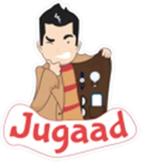 😙 Jugaad indiano, hindi, parola, cartone animato, jugaad telegram sticker
