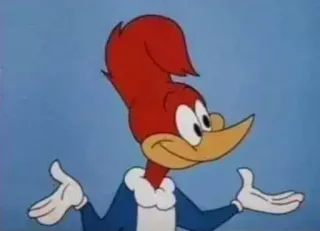 🤷 Woody Woodpecker วู้ดดี้ วู้ดเพ็คเกอร์, การ์ตูน, นก, ตลก, ตัวละคร telegram sticker