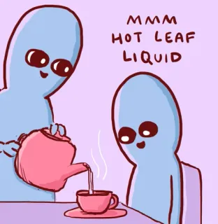 🍵 MMM HOT LEAF LIQUID มนุษย์ต่างดาว, ชา, ตลก, การ์ตูน, เครื่องดื่ม, เครื่องดื่มร้อน telegram sticker