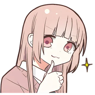 👍 Anime, Kreskówka, Dziewczyna, Błyszczące, Uśmieszek, Słodkie telegram sticker