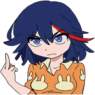 🖕 Anime, Dziewczyna, Środkowy palec, Niegrzeczny telegram sticker