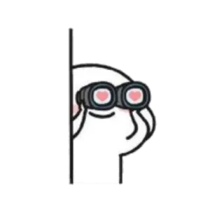 🪐 gatto, binocolo, sbirciando, carino, kawaii, amore telegram sticker