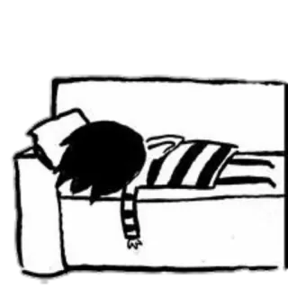 😑 dormire, divano, stanco, esausto, cartone animato, pigro telegram sticker
