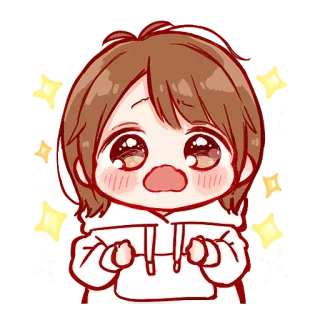 💞 可愛い, アニメ, ちび, キラキラ, カワイイ whatsapp sticker