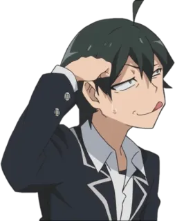 😅 Hachiman Hikigaya My Teen Romantic Comedy SNAFU Anime, Personaje, Hikigaya, Hachiman, Snafu, Comedia Romántica telegram sticker
