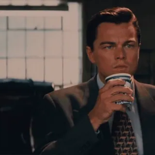 😎 leonardo dicaprio, café, actor, celebridad, hombre, traje telegram sticker