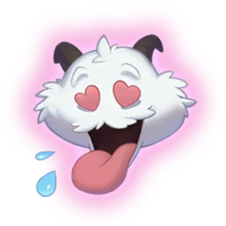 😻 Poro League of Legends carino, poro, league of legends, amore, occhi a cuore, cartone animato telegram sticker