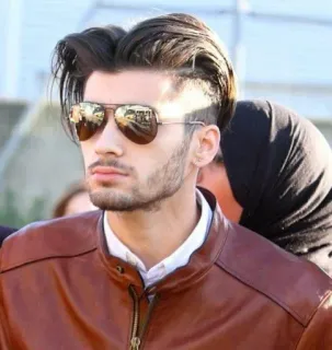 👑 Zayn Malik zayn malik, sänger, promi, porträt, pilotenbrille, braune jacke telegram sticker