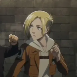 🌟 Annie Leonhart Attack on Titan アニメ, 進撃の巨人, アニ・レオンハート, 戦い, 戦士 telegram sticker