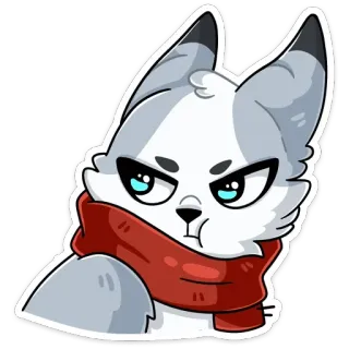 😡 lis, szalik, kreskówka, zwierzę, słodki, naklejka telegram sticker