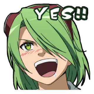 😀 YES!! anime, excited, yes, exclamation, cheerful, happy telegram sticker