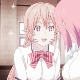 🥘 anime, ragazza, carina, capelli rosa telegram sticker