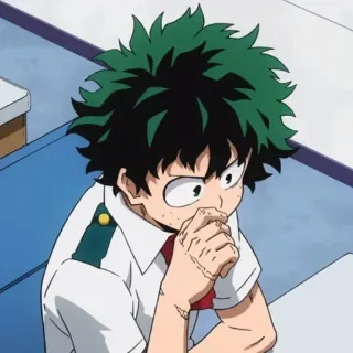 😤 Izuku Midoriya My Hero Academia Аниме, Моя геройская академия, Изуку Мидория, Деку, Школьная форма, Манга whatsapp sticker