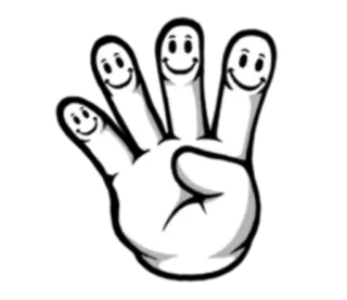 🙂 Hand, Finger, Gesichter, Cartoon whatsapp sticker