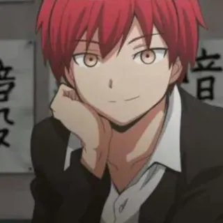 🙂 Karma Akabane Assassination Classroom Anime, Mangá, cabelo ruivo, Karma, Akabane, Assassination Classroom telegram sticker