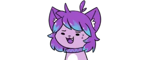 😅 猫, 紫, かわいい, もふもふ telegram sticker