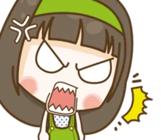 😡 en colère, dessin animé, énervé, fou, contrarié, animé, fille telegram sticker