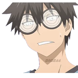 😵‍💫 DICE44 anime, glasses, cartoon, sticker, character, manga telegram sticker
