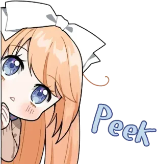 🧐 Peek подглядывать, милый, аниме, девушка, горничная, каваи telegram sticker