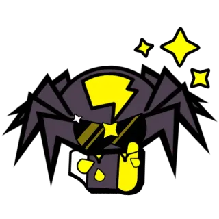 ⭐ cartoon, personage, spin, bril, ster telegram sticker