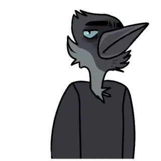 🙄 corvo, uccello, animale, cartone animato telegram sticker