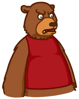 😟 urso, bravo, desenho, animal telegram sticker