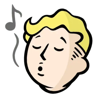🎵 Vault Boy Fallout Vault Boy, Fallout, Cartoon, Videospiel, Singen telegram sticker