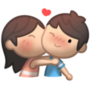😘 liefde, koppel, kus, genegenheid, cartoon, romantiek, knuffel, relatie telegram sticker
