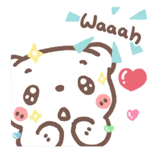 😍 Waaaah mignon, ours, dessin animé, kawaii, coeur, pleurs telegram sticker