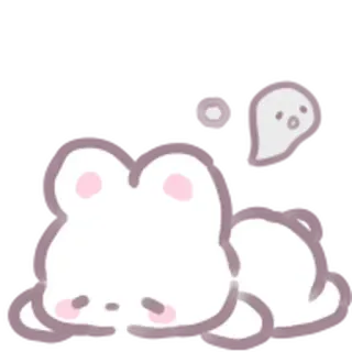 😮‍💨 süß, kawaii, frosch, geist, schläfrig, cartoon, tier, aufkleber telegram sticker