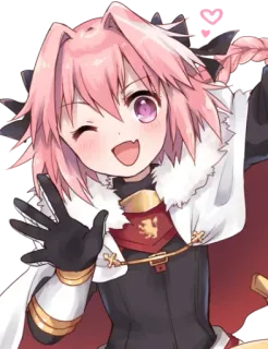 👋 Astolfo Anime, Mangá, Personagem, Fofo, Cabelo rosa, Astolfo telegram sticker