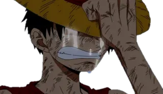 💔 Monkey D. Luffy One Piece Anime, One Piece, Monkey D. Luffy, khóc, buồn, nước mắt, cảm xúc whatsapp sticker