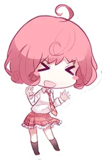 😆 Anime, Kawaii, Chibi, Cô gái, Dễ thương, Đồng phục học sinh telegram sticker