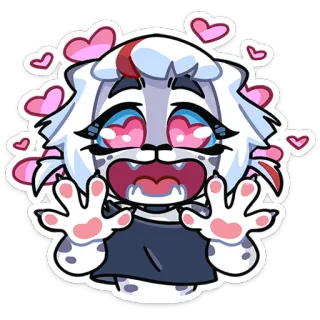 😍 动物, 可爱, 卡通, 贴纸, 心, 爱, 快乐 telegram sticker