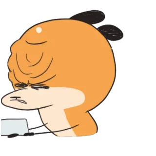 😠 hoạt hình, động vật, màu cam, khuôn mặt, biểu cảm, nhãn dán telegram sticker