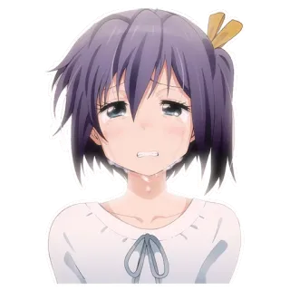 😥 Аниме, Девочка, Грустно, Плачет, Мультфильм, Стикер whatsapp sticker