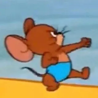 🤜 Jerry Mouse Tom and Jerry Cartoon, Maus, Wütend, Entschlossen, Figur telegram sticker