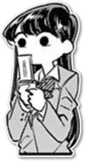 📞 Komi Shouko Komi Can't Communicate Anime, Manga, Komi no puede comunicarse, Komi Shouko, Sticker, Lindo telegram sticker