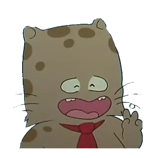 ✌ kot, kreskówka, animowany, zwierzę, krawat, wyraz telegram sticker