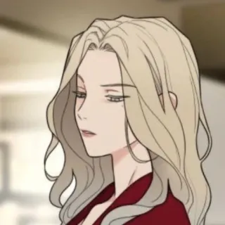 😩 femme, portrait, animé, dessin animé, blonde, visage telegram sticker