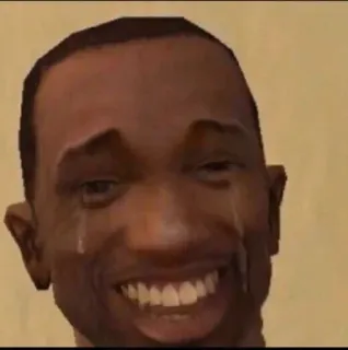 🌟 CJ Grand Theft Auto: San Andreas CJ, weinen, lächeln, GTA, San Andreas, Grand Theft Auto, Meme telegram sticker