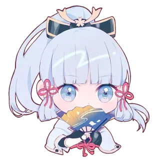 😳 Ayaka Genshin Impact anime, chibi, fan, game, genshin impact, ayaka, cute whatsapp sticker