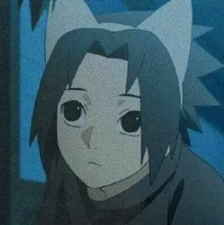 🥺 Sasuke Uchiha Naruto anime, manga, naruto, sasuke, uchiha, cat ears telegram sticker