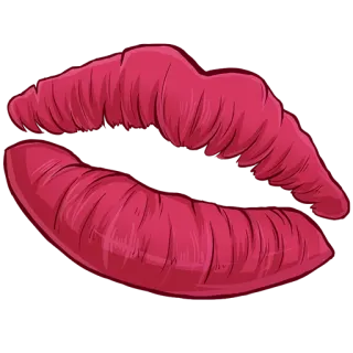 💋 lèvres, baiser, bouche, rouge, autocollant, dessin animé telegram sticker