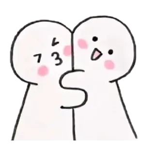 🤗 Abbraccio, Cartone animato, Carino, Amicizia, Amore, Felice, Omini stilizzati telegram sticker