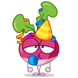 🥳 Dessin animé, Fête, Célébration, Joyeux, Fun, Nourriture, Personnage telegram sticker