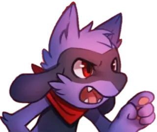 😡 cartoon, angry, anime, furry, animal, red eyes telegram sticker