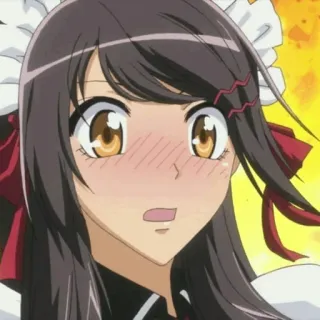 📌 Anime, Maid, Mädchen, Süß, Erröten, Manga, Charakter telegram sticker