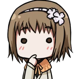 🤔 garota anime, chibi, fofo, kawaii, desenho animado, personagem whatsapp sticker